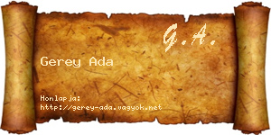 Gerey Ada névjegykártya